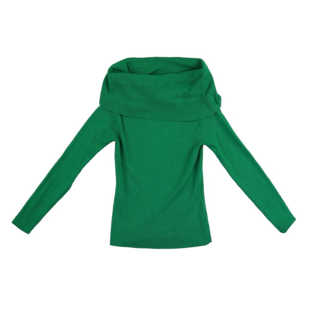 Ett Twa by Anthropologie Women's‎ Size Small Green Ribbed Cowl Neck Sweater Top